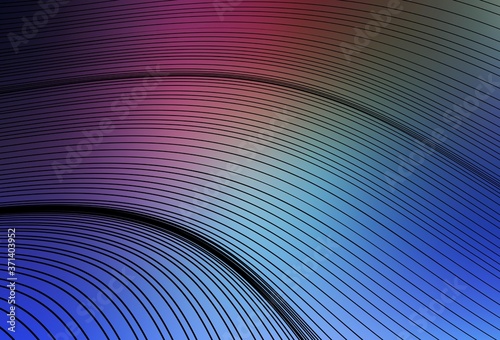 Dark Pink, Blue vector template with curved lines.
