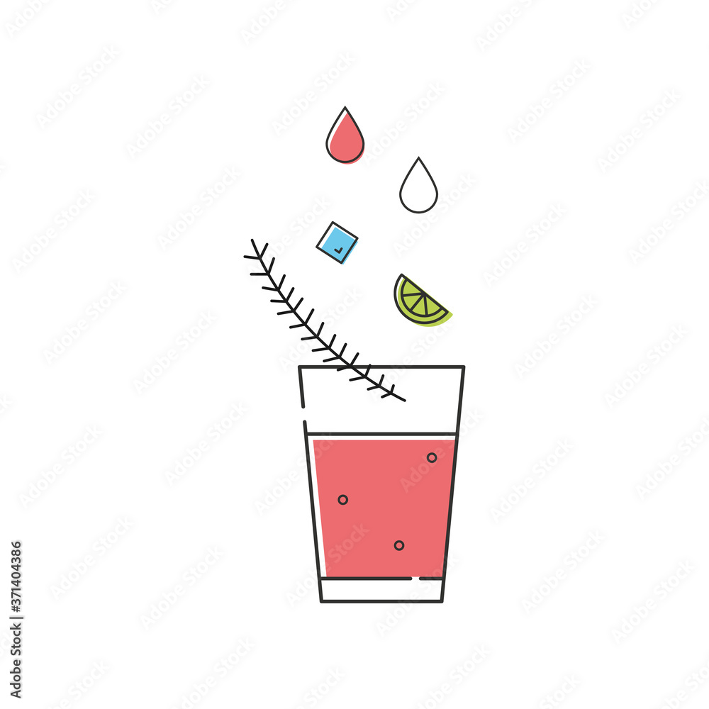 Cocktail. Cold summer drink. Modern style. Flat design
Cocktail. Cold summer drink. Modern style. Flat design