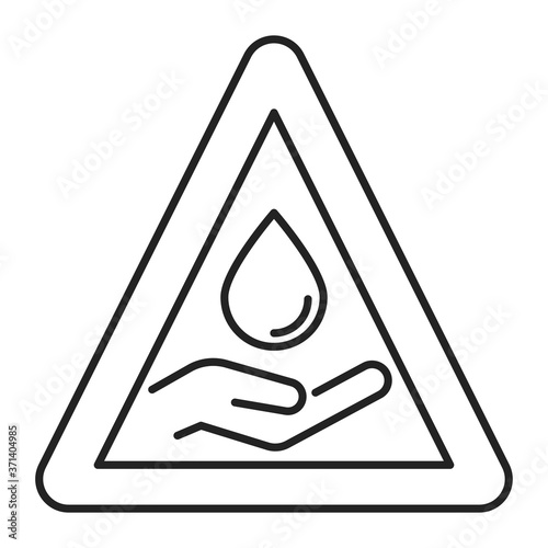 Water scarcity black line icon. Ecological disaster. Isolated vector element. Outline pictogram for web page, mobile app, promo.