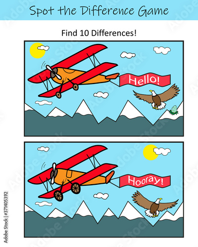 Spot the difference. Educational game for kids. Worksheet for kindergarten, preschool and school.