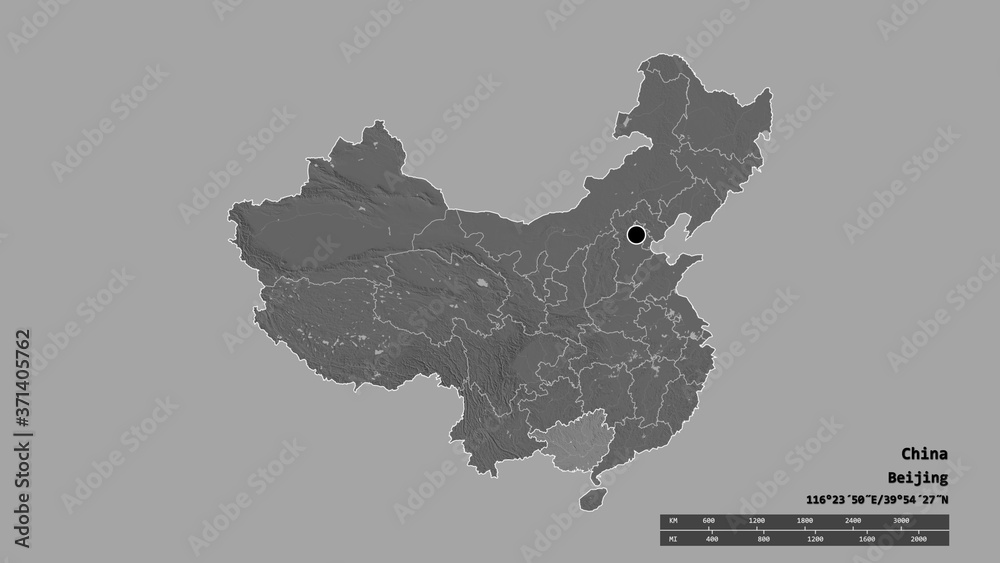 Location of Guangxi, autonomous region of China,. Bilevel
