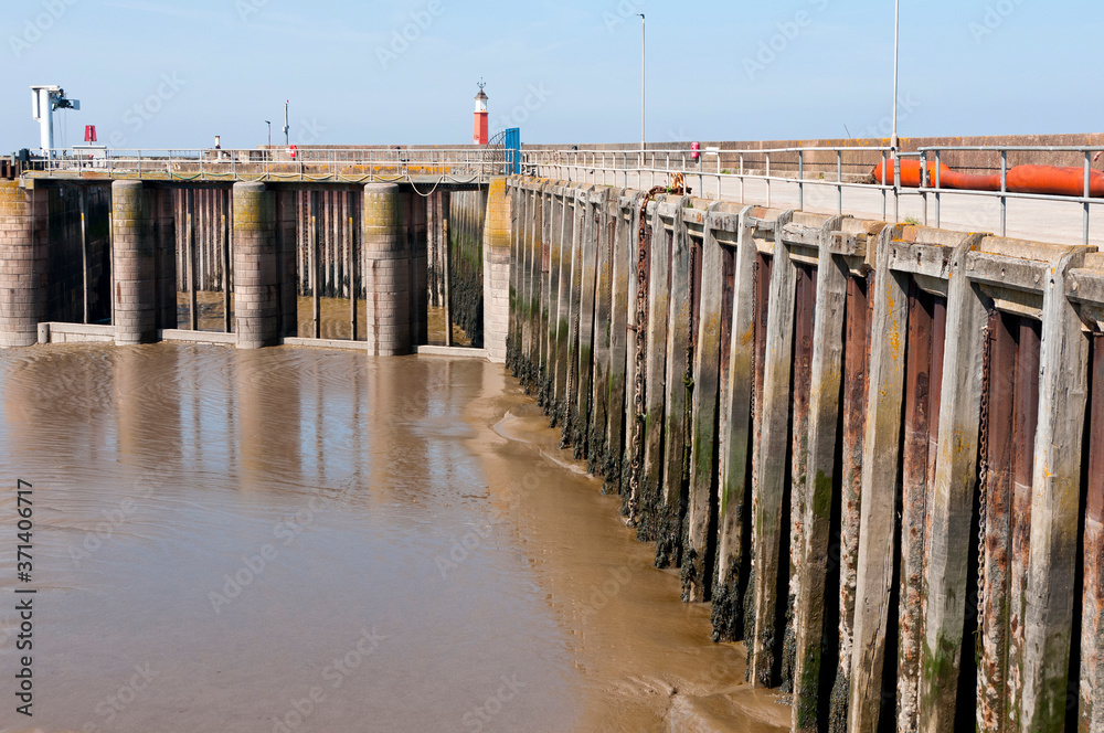 Harbour and lighthouse, Watchet, Somerset, South West England
