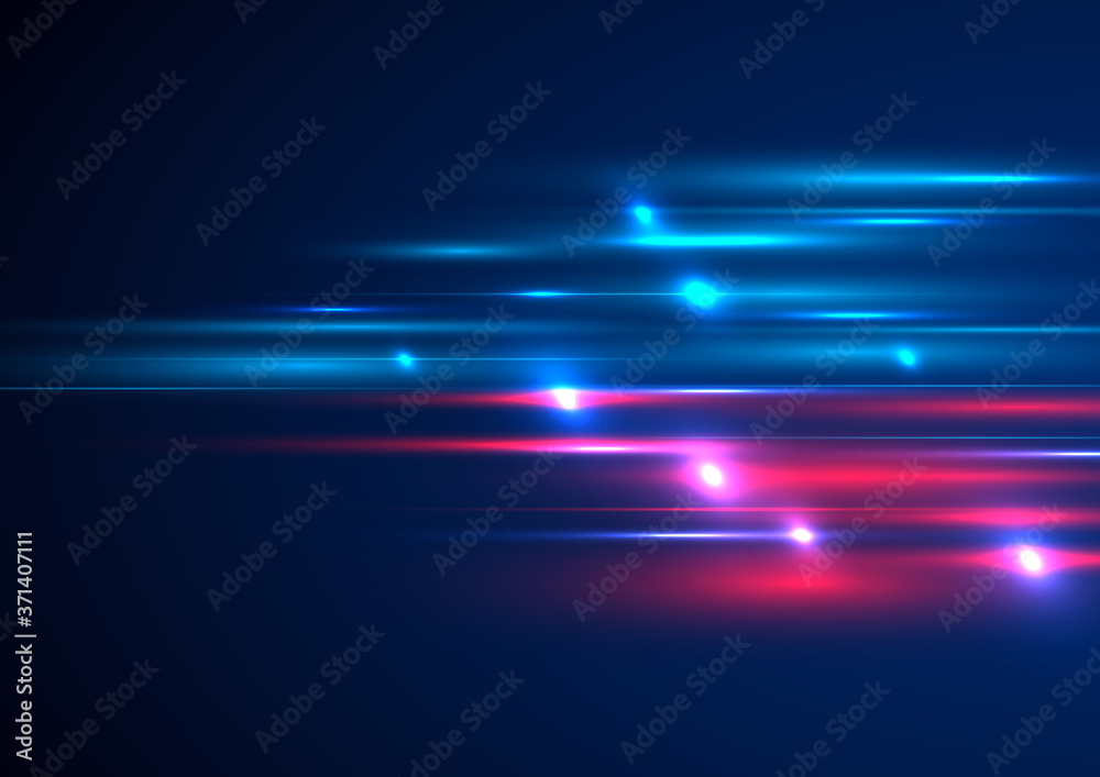 Abstract technology futuristic lighting effect speed motion on blue background with space for your text. Abstract technology futuristic lighting effect speed motion on blue background with space for your text.