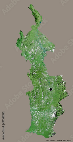 Chocó, department of Colombia, on solid. Satellite