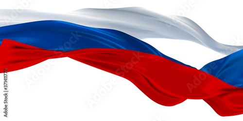 3d illustration of Russian tricolor Flag Ribbons Waving - Isolated