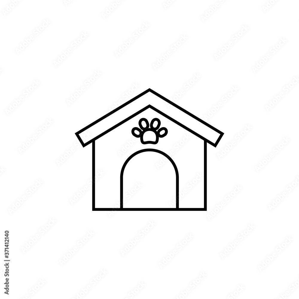 .kennel icon, simple infographic element, in line style from Pet-vet set, for web and UI design .kennel icon, simple infographic element, in line style from Pet-vet set, for web and UI design