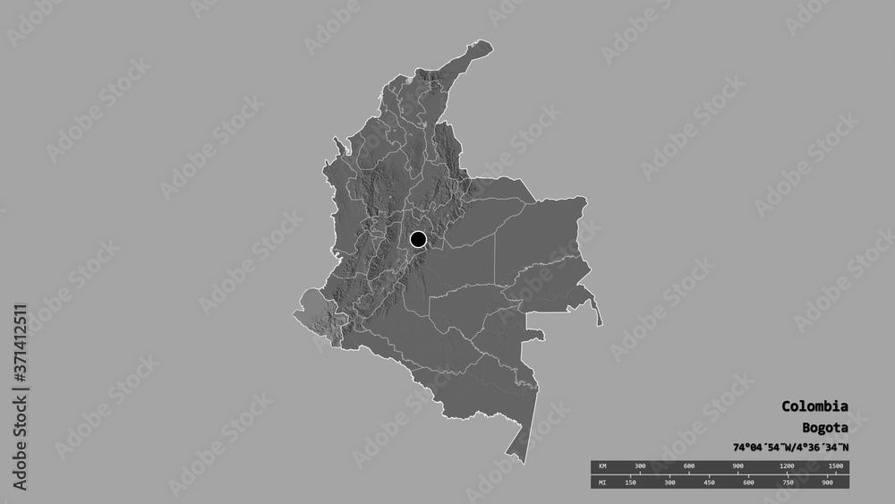 Location of Nariño, department of Colombia,. Bilevel Location of Nariño, department of Colombia,. Bilevel