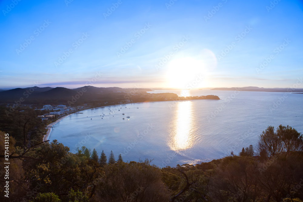 Beautiful sunset over the Shoal Bay, Australia