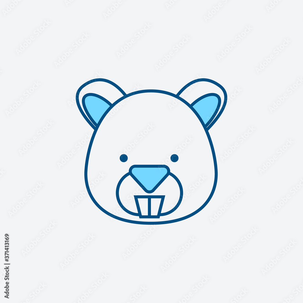 Fototapeta premium .blue line hamster icon, graphic illustration from Pet-vet collection, for web and app design