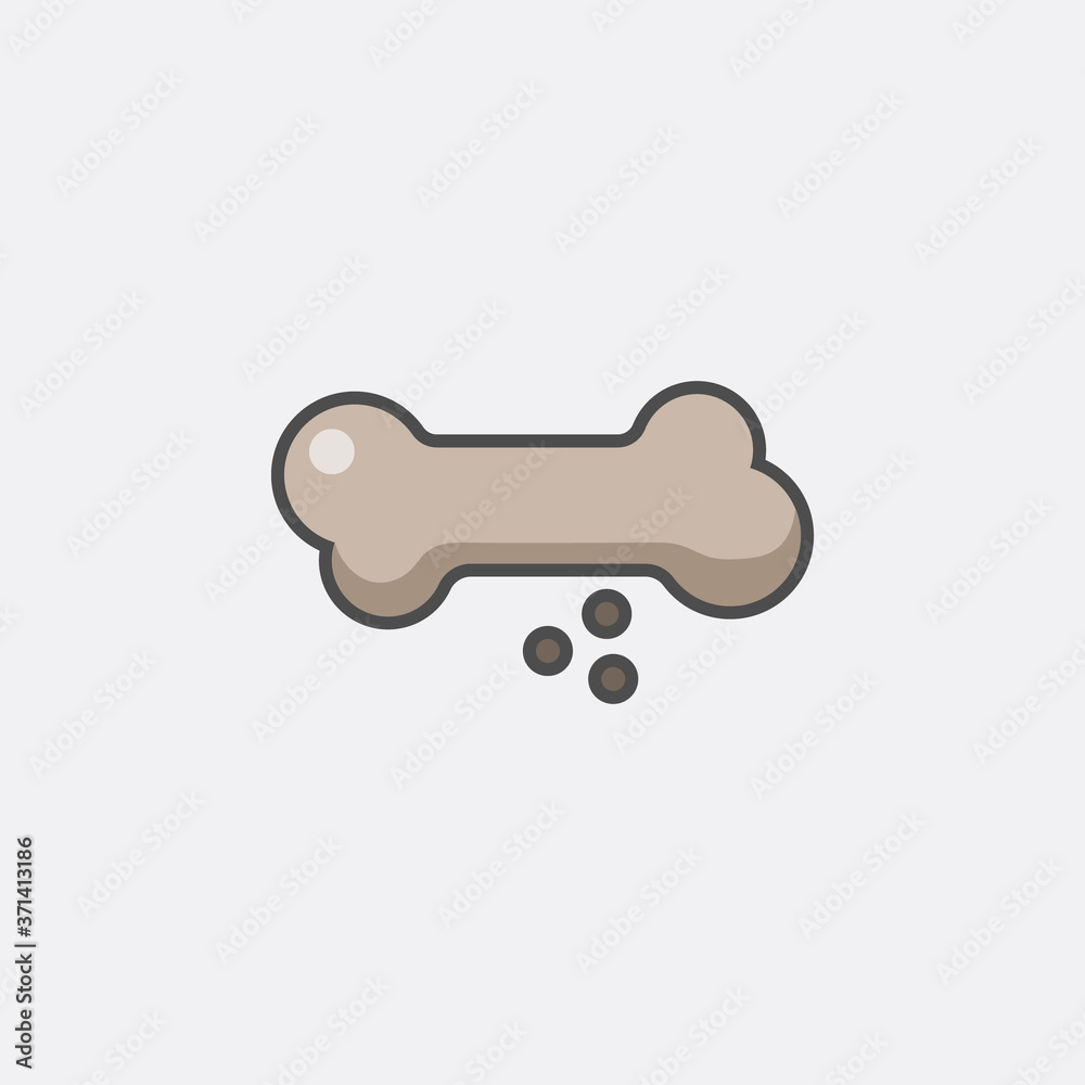 .flat line bone icon, simple sign and symbol from Pet-vet collection, design element for User Interface