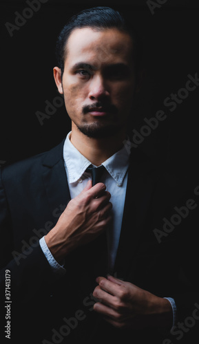business man in black suit ...