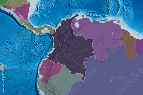 Colombia borders. Administrative