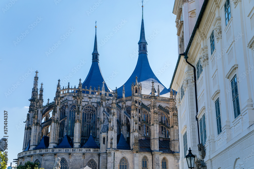Obraz premium St. Barbara's Church, Unique gothic Cathedrale and Former Jesuit College in Kutna Hora, Central Bohemian Region, Czech Republic