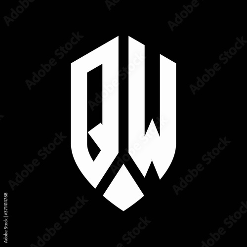 qw logo monogram with emblem shield style design template photo