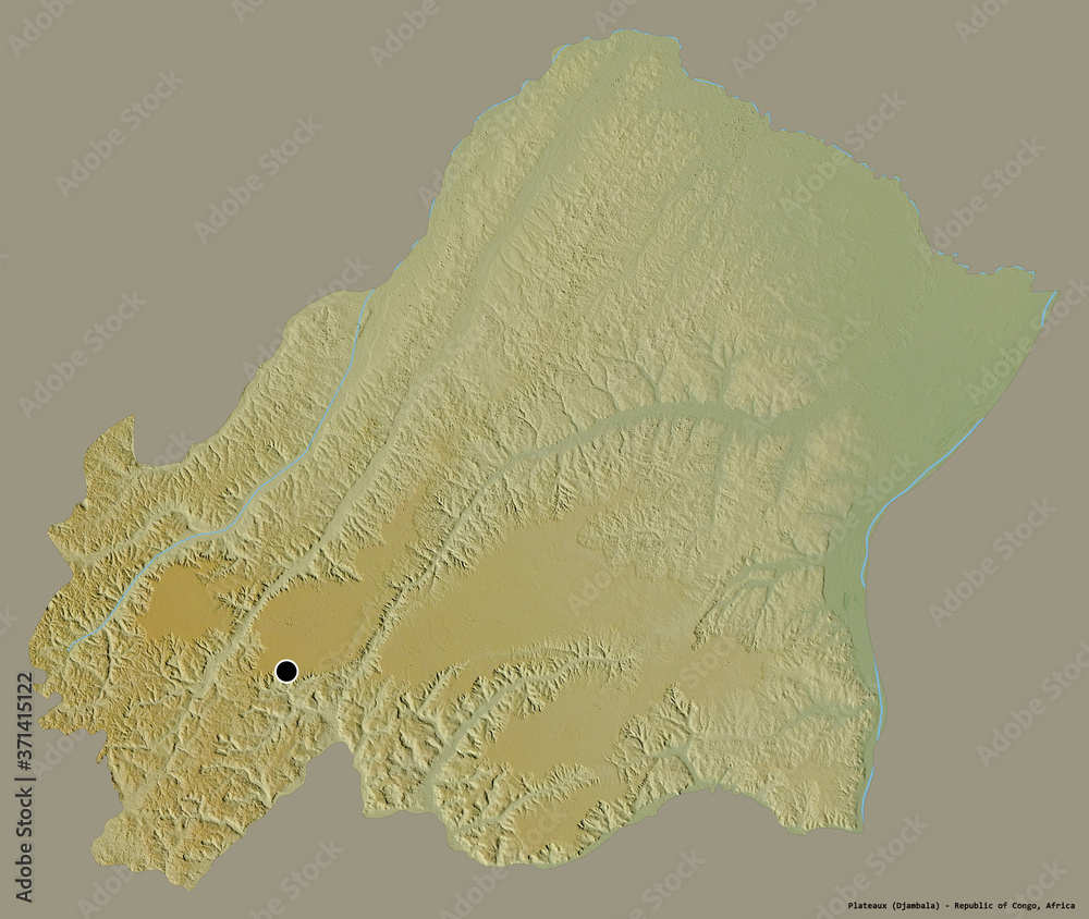 Fototapeta premium Plateaux, region of Republic of Congo, on solid. Relief