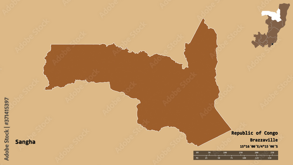 Sangha, region of Republic of Congo, zoomed. Pattern