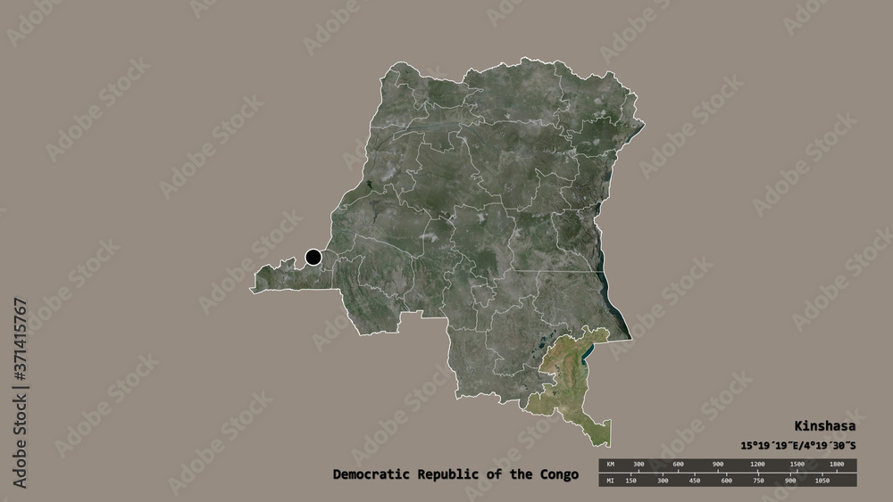 Location of Haut-Katanga, province of Democratic Republic of the Congo,. Satellite