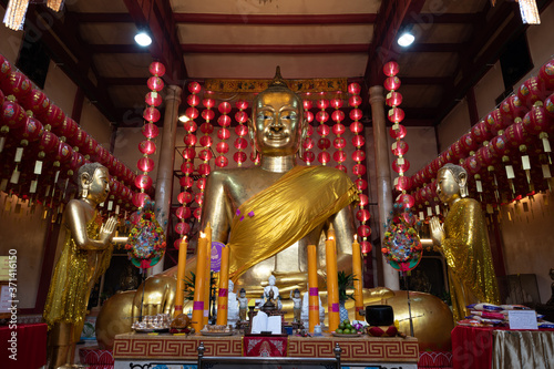 Chachoengsao / Thailand / July 12, 2020 : Wat Chin Pracha Samosorn. Ancient chinese temple Is a branch temple of Dragon Temple, Kamalawat, Bangkok Built during the reign of Rama 5. photo