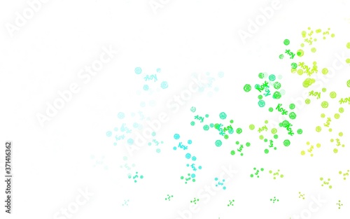 Light Blue, Green vector doodle pattern with flowers, roses.