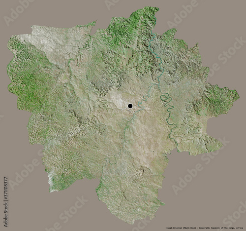 Kasaï-Oriental, province of Democratic Republic of the Congo, on solid. Satellite photo