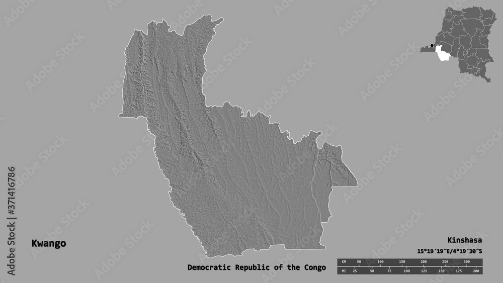Kwango, province of Democratic Republic of the Congo, zoomed. Bilevel