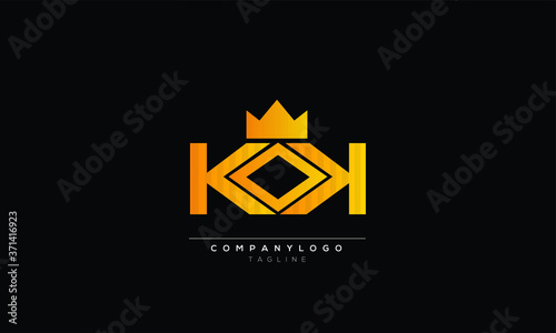 KOK CROWN Abstract initial monogram letter alphabet logo design