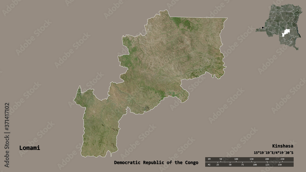 Lomami, province of Democratic Republic of the Congo, zoomed. Satellite