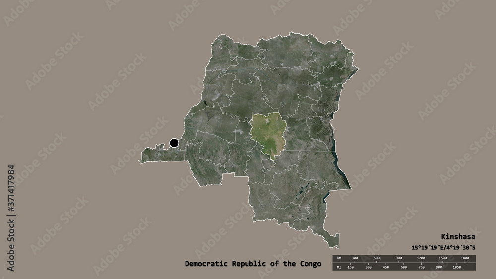 Location of Sankuru, province of Democratic Republic of the Congo,. Satellite
