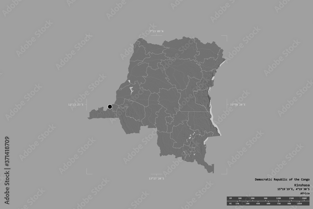 Regional division of Democratic Republic of the Congo. Bilevel