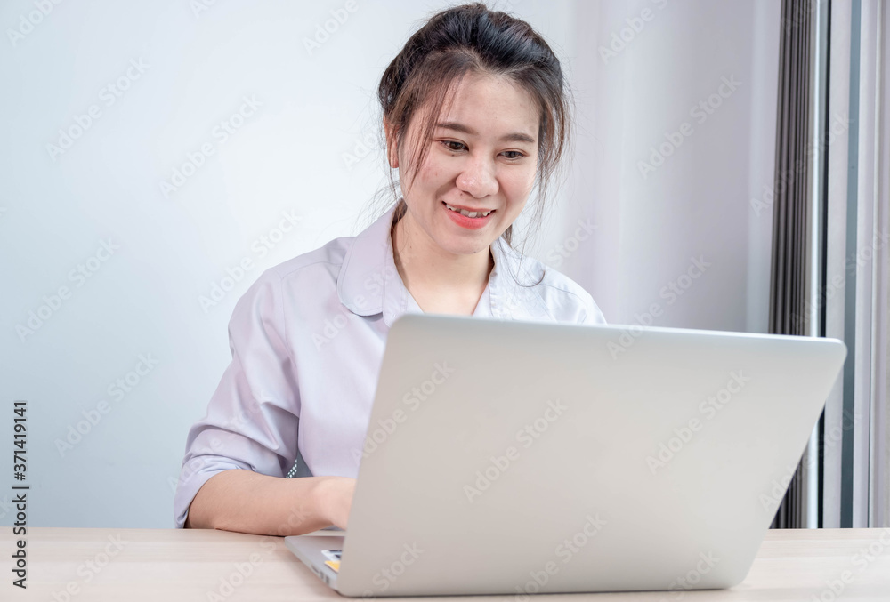 Beautiful Attractive Asian woman working with computer laptop and thinking to get ideas and requirement in Business startup feeling so happiness,Business Startup Concept Beautiful Attractive Asian woman working with computer laptop and thinking to get ideas and requirement in Business startup feeling so happiness,Business Startup Concept