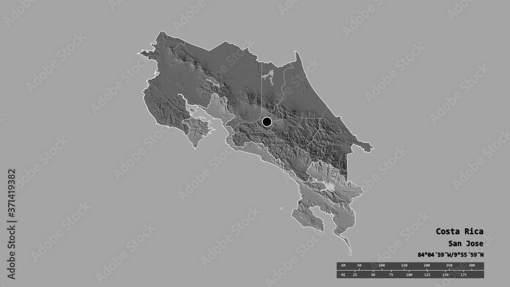 Location of Puntarenas, province of Costa Rica,. Bilevel