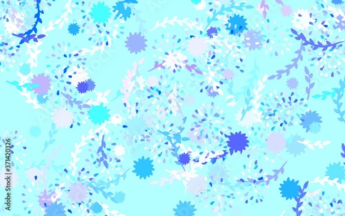 Light Blue, Red vector abstract backdrop with flowers