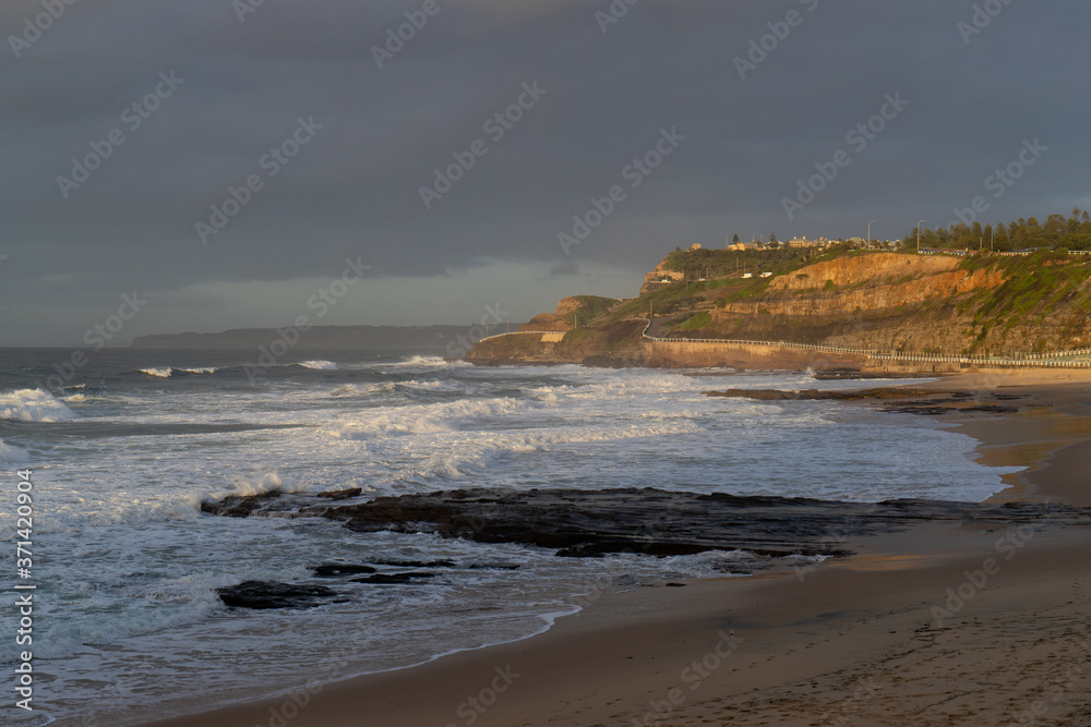 Overcast morning at Newcastle Beach, Australia.