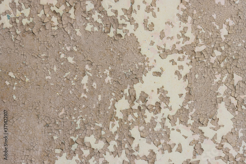 Wallpaper Mural Peeling paint on the wall. Old concrete wall with cracked flaking paint. Weathered rough painted surface with patterns of cracks and peeling. Grunge texture for background and design. High resolution. Torontodigital.ca