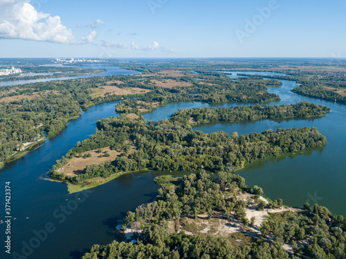 High view of the Dnieper river in Kiev.