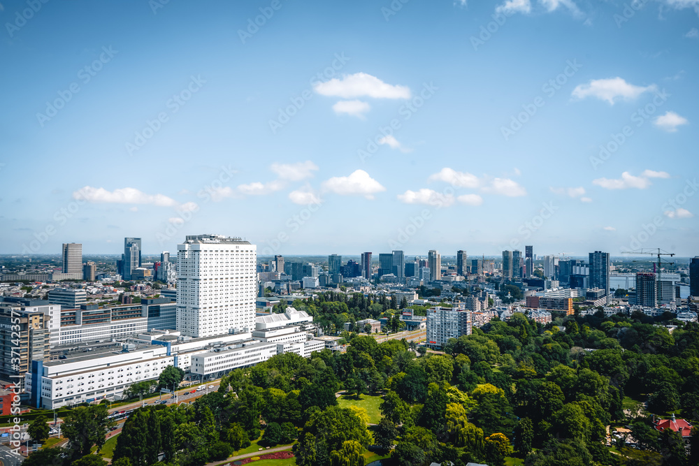 Obraz premium view on the City on Netherland from Euromast in June-2020 during Covid-19 Pandemic
