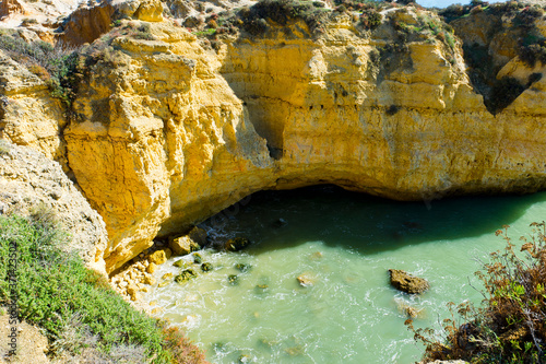 Unusual rock formations, Praia Sao Rafael, Sao Rafael Beach, Algarve, Portugal