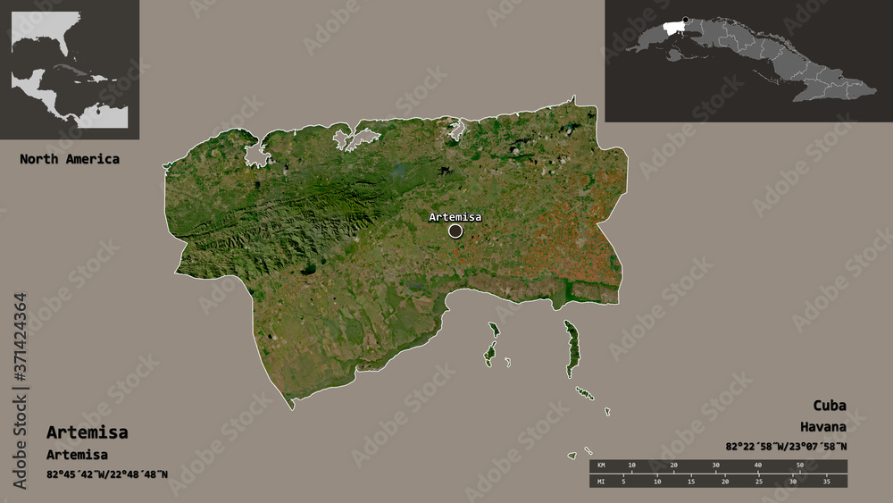 Artemisa, province of Cuba,. Previews. Satellite