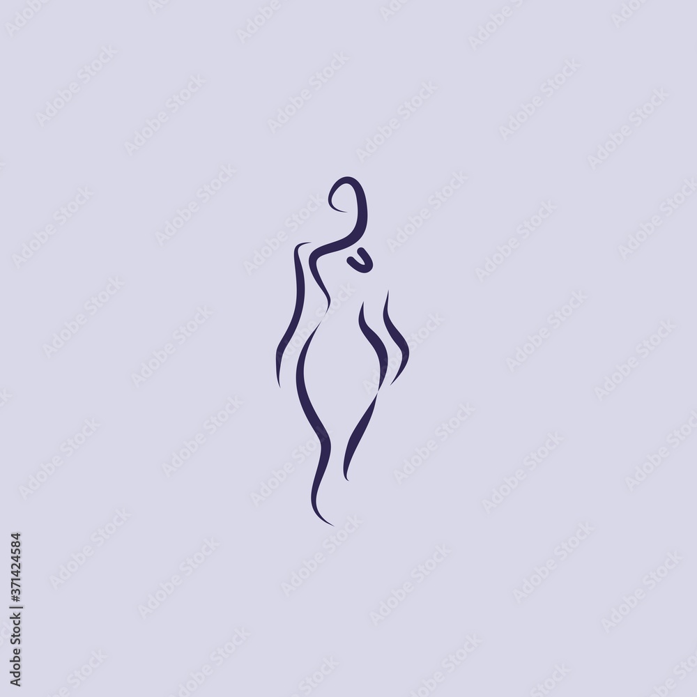 line illustration of a female silhouette vector logo line illustration of a female silhouette vector logo