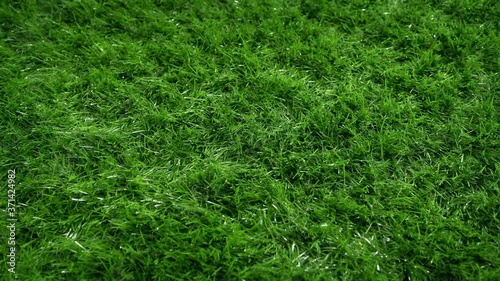 Artificial Grass On Sports Field Moving Shot photo