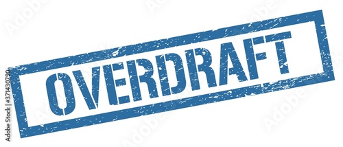 Quadro em tela OVERDRAFT blue grungy rectangle stamp.