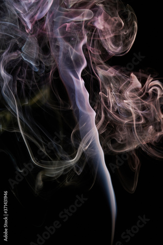 Purple curly transparent smoke flow