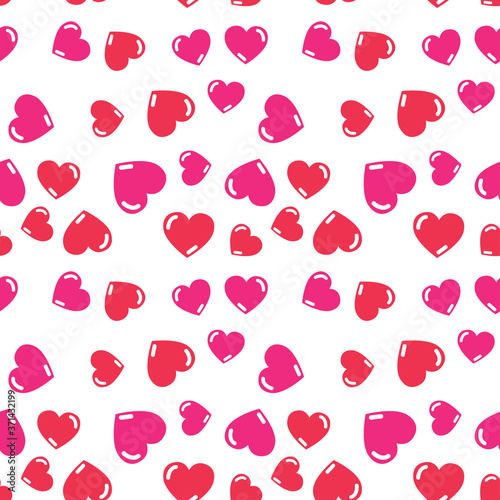 Seamless heart shaped pattern. Design for Valentine's Day or another love romantic projects. Repeating vector illustration for wrapping paper, textile, baby clothing or greeting cards. 