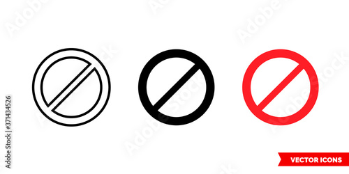 Without symbol icon of 3 types color, black and white, outline. Isolated vector sign symbol.
