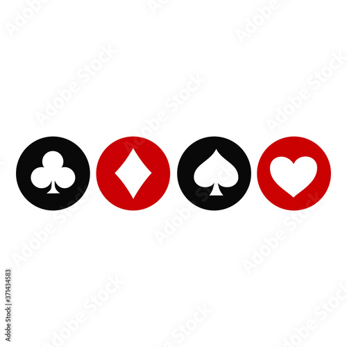 suit deck cards round buttons