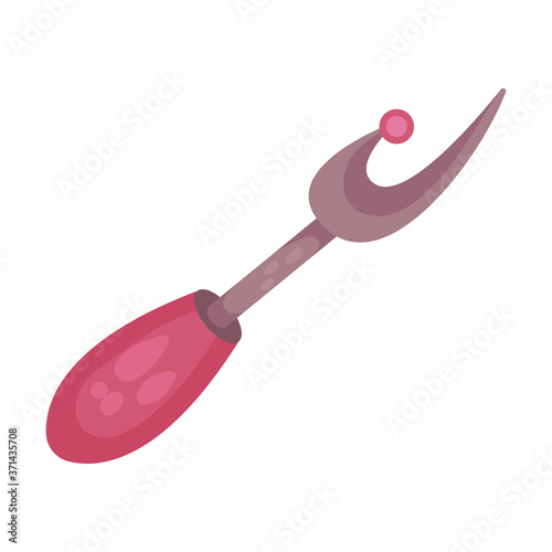 Seam Ripper as Professional Sewing Accessory Vector Illustration