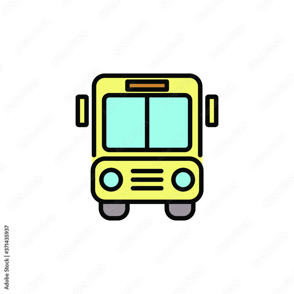 Bus color icon thin line, linear, outline. Simple sign, logo. Bus sign. Transport image. Public Navigation symbol for info graphics, websites and print media. Line style image. Editable stroke. Vector Bus color icon thin line, linear, outline. Simple sign, logo. Bus sign. Transport image. Public Navigation symbol for info graphics, websites and print media. Line style image. Editable stroke. Vector
