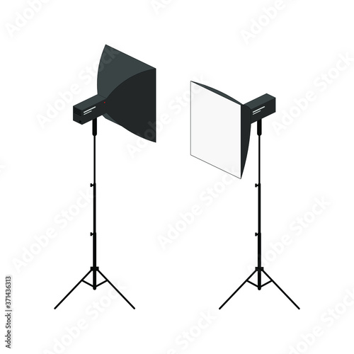 Flash light studio for professional photography.