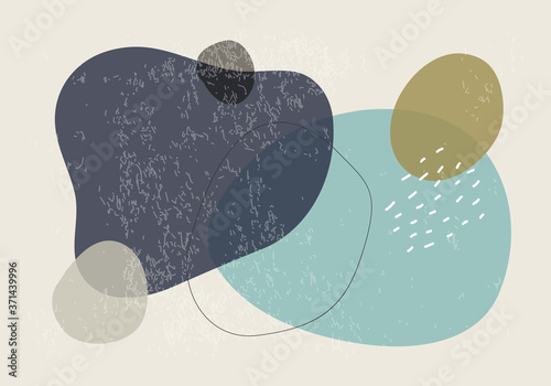 Wallpaper Mural Minimalist design horizontal background with abstract organic shapes composition Torontodigital.ca