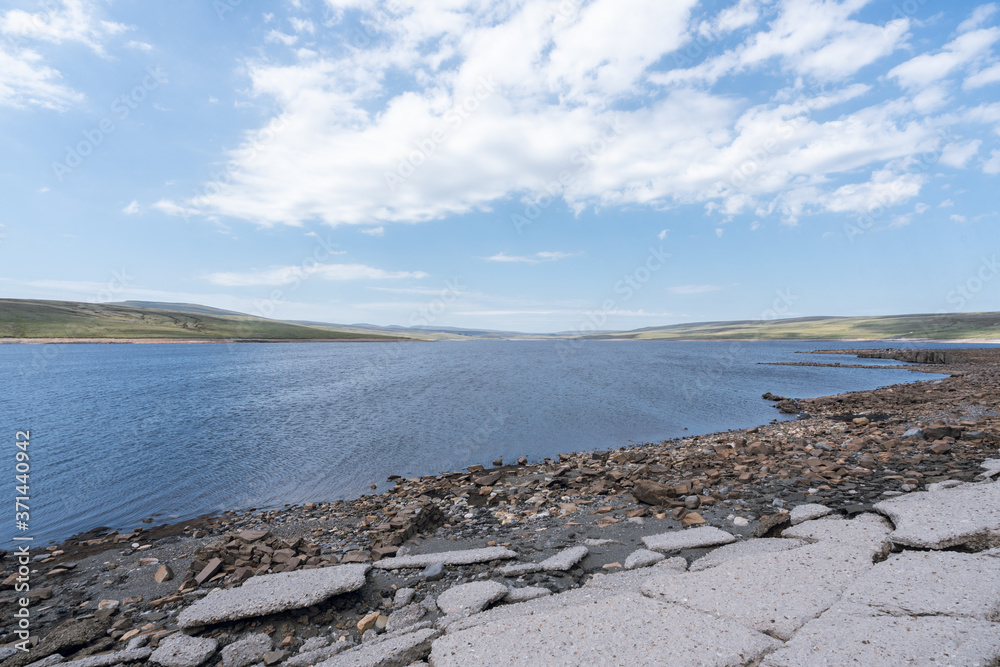 cow green reservoir in north east England. 